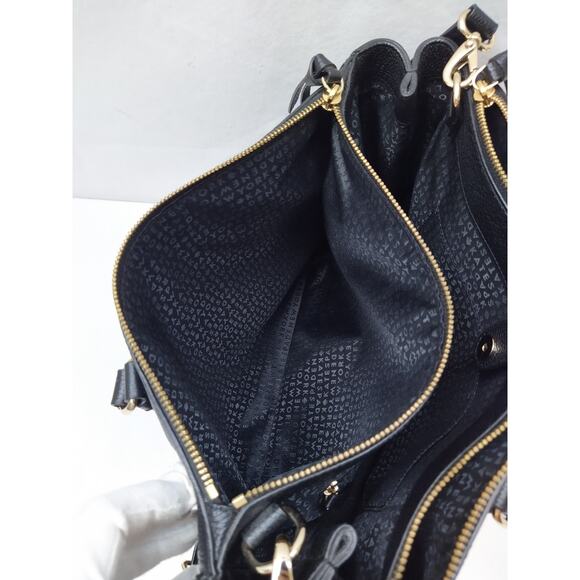 Kate Spade New York Black Leather Carryall Double Handles Satchel Bag - Picture 11 of 16